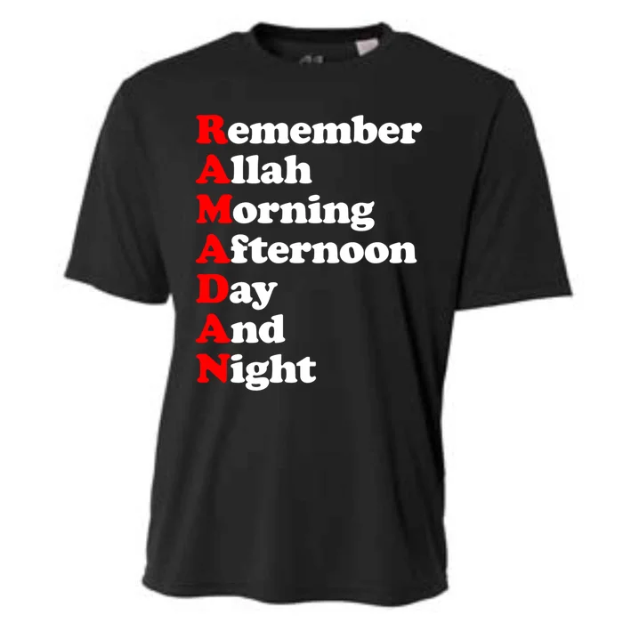 Remember Allah Morning Afternoon Day And Night Ramadan Gift Cooling Performance Crew T-Shirt