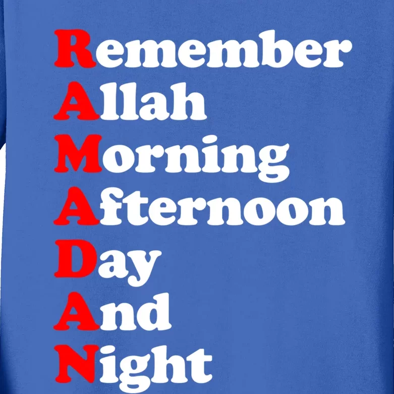 Remember Allah Morning Afternoon Day And Night Ramadan Gift Kids Long Sleeve Shirt