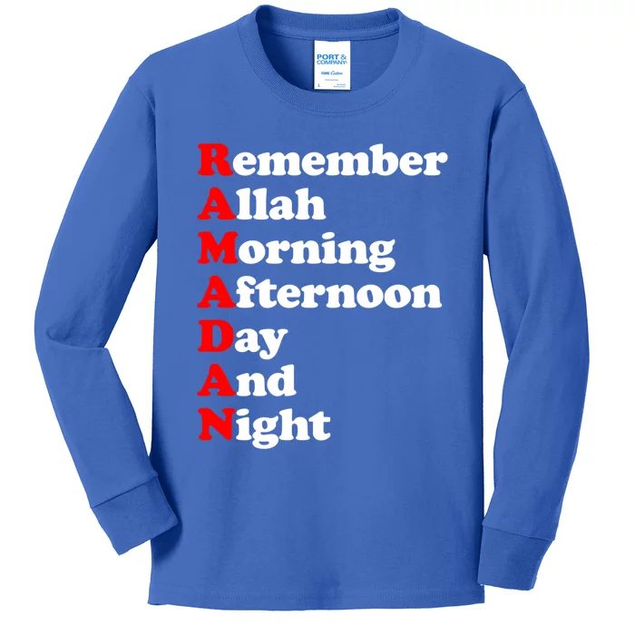 Remember Allah Morning Afternoon Day And Night Ramadan Gift Kids Long Sleeve Shirt