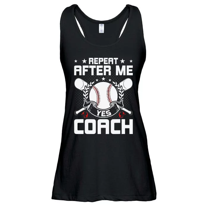 Repeat After Me Yes Coach Baseball Funny Sport Ladies Essential Flowy Tank