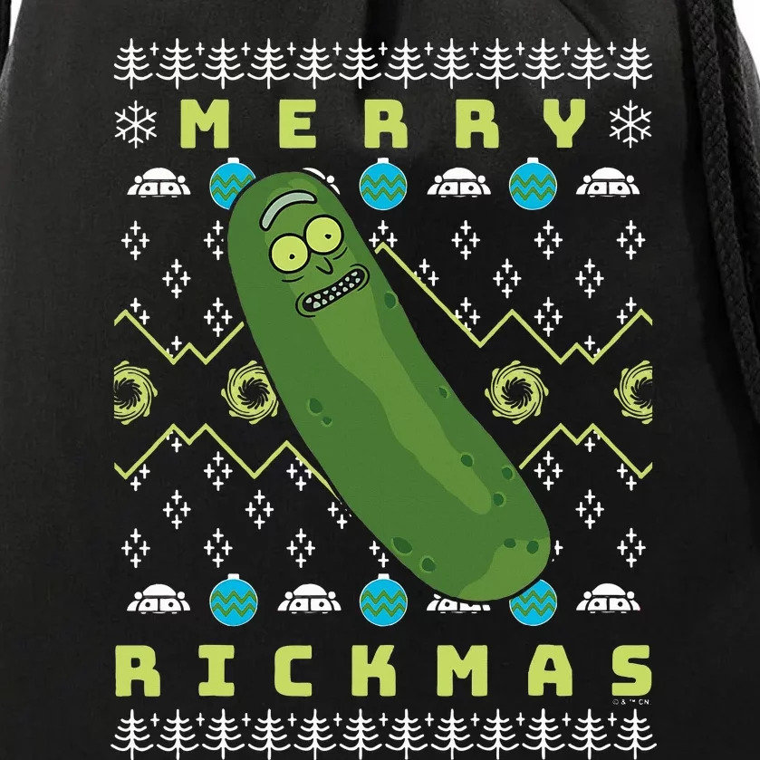 Rick and Morty Merry Pickle Rickmas Ugly Christmas Drawstring Bag