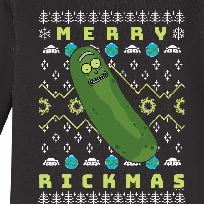 Rick and Morty Merry Pickle Rickmas Ugly Christmas Baby Long Sleeve Bodysuit