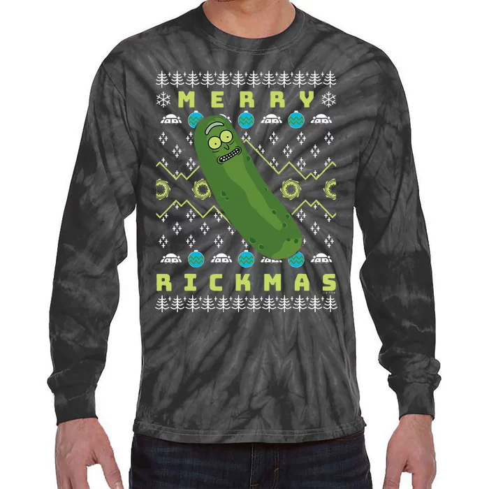 Rick and Morty Merry Pickle Rickmas Ugly Christmas Tie-Dye Long Sleeve Shirt