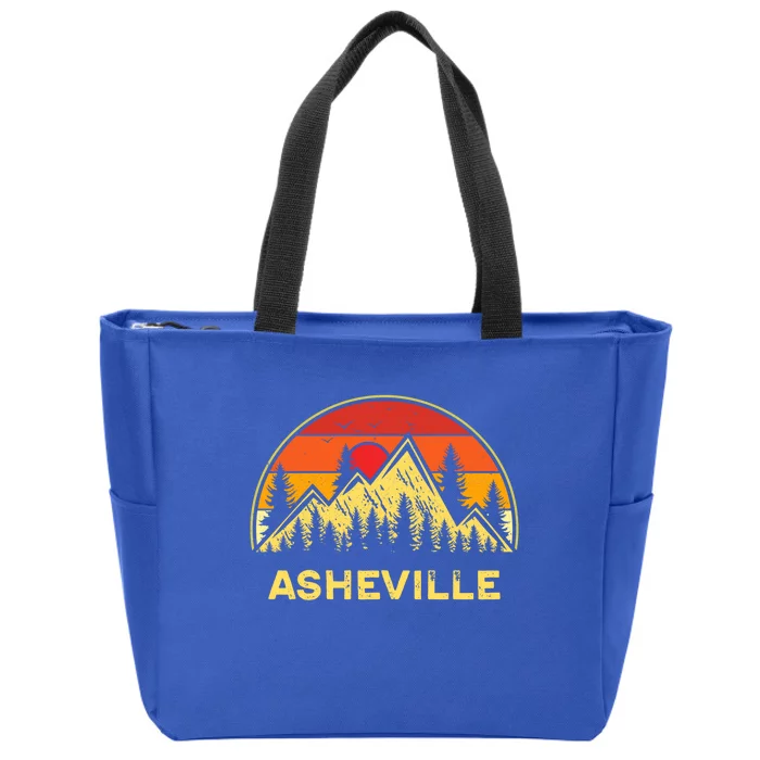 Retro Asheville North Carolina Nc Mountains Hiking Souvenir Cute Gift Zip Tote Bag