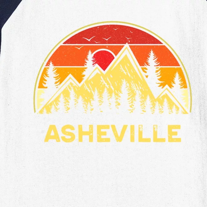 Retro Asheville North Carolina Nc Mountains Hiking Souvenir Cute Gift Baseball Sleeve Shirt