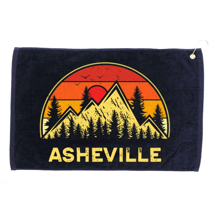 Retro Asheville North Carolina Nc Mountains Hiking Souvenir Cute Gift Grommeted Golf Towel