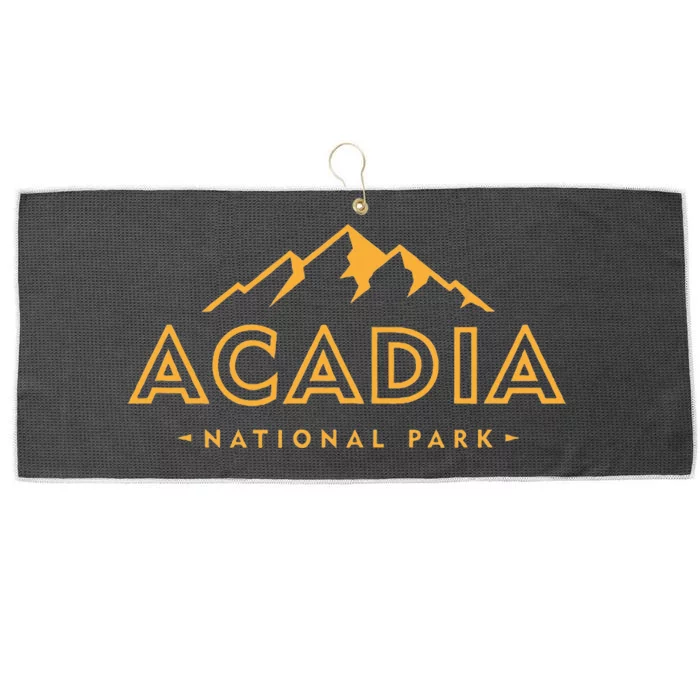 Retro Acadia National Park Maine Est 1916 Hiking Large Microfiber Waffle Golf Towel