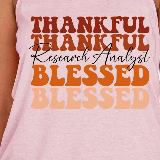 Research Analyst Nursing Thankfull Blessed Gift Women's Knotted Racerback Tank