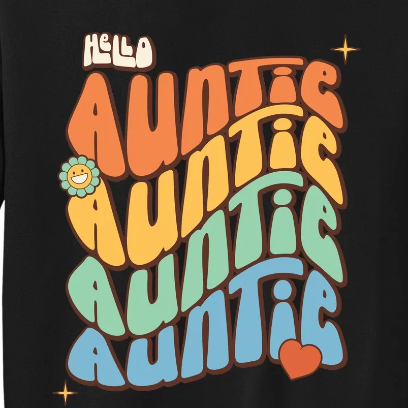 Retro Auntie New Aunt Wavy Words Baby Sweatshirt