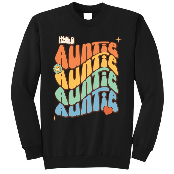 Retro Auntie New Aunt Wavy Words Baby Sweatshirt