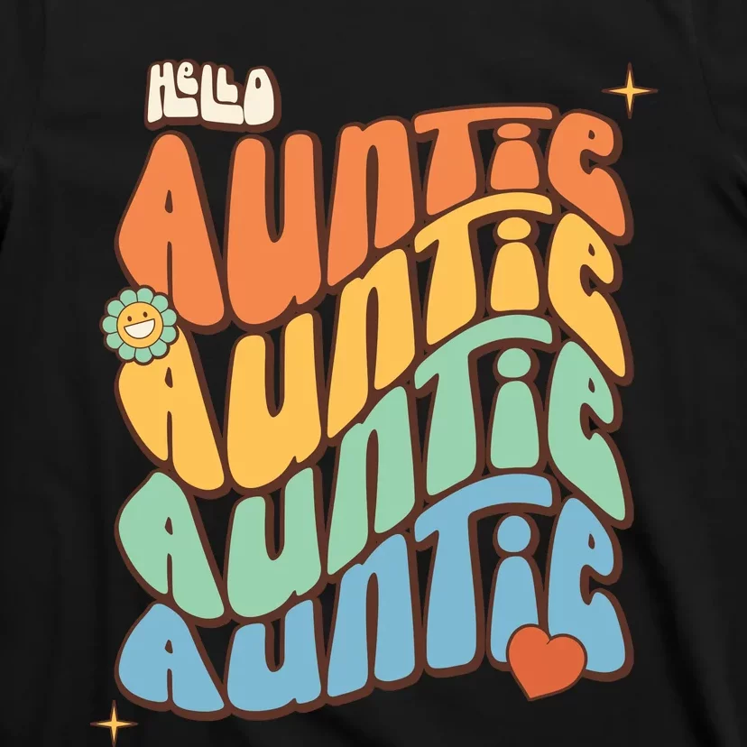 Retro Auntie New Aunt Wavy Words Baby T-Shirt