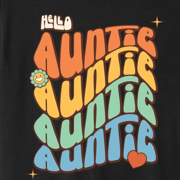 Retro Auntie New Aunt Wavy Words Baby ChromaSoft Performance T-Shirt