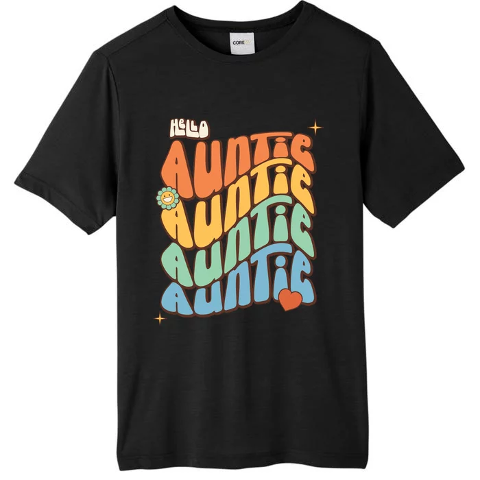 Retro Auntie New Aunt Wavy Words Baby ChromaSoft Performance T-Shirt