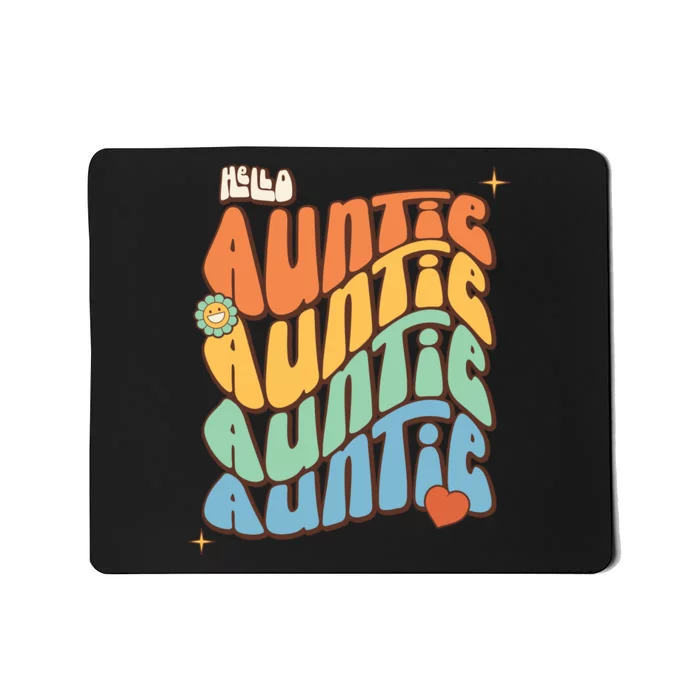 Retro Auntie New Aunt Wavy Words Baby Mousepad