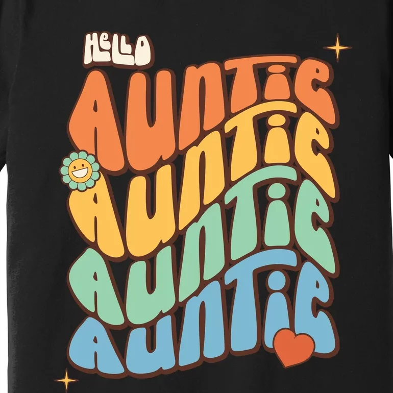 Retro Auntie New Aunt Wavy Words Baby Premium T-Shirt