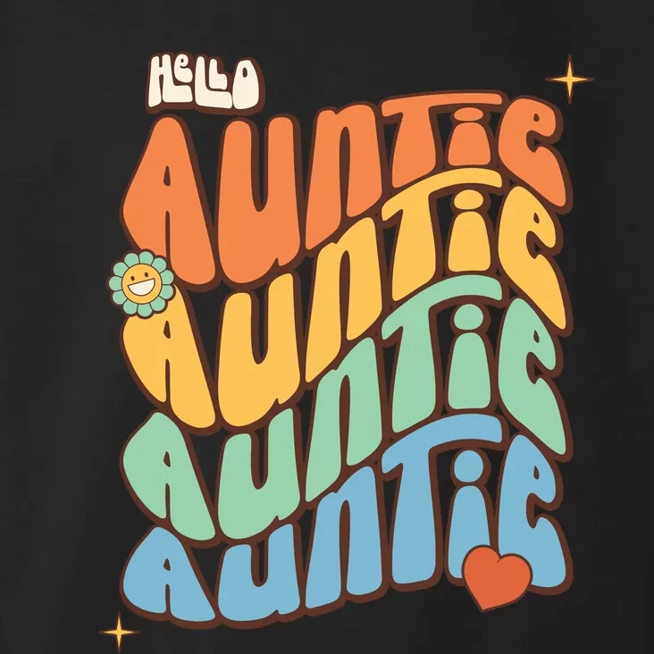 Retro Auntie New Aunt Wavy Words Baby Toddler Hoodie