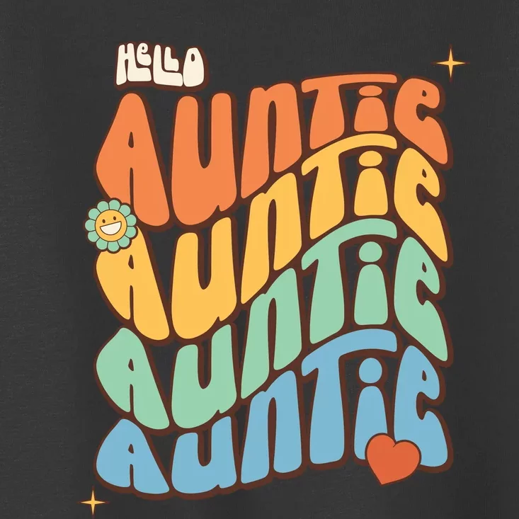 Retro Auntie New Aunt Wavy Words Baby Toddler T-Shirt