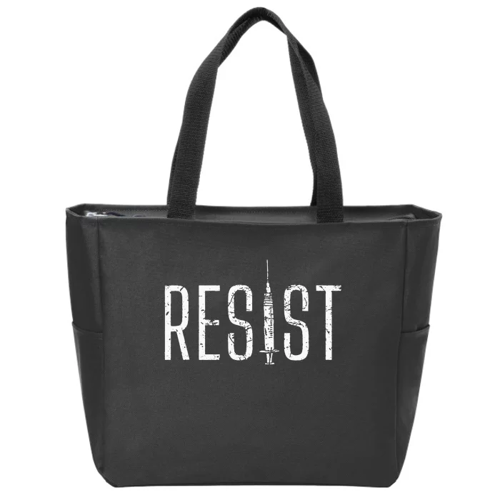 Resist AntiVax No Forced Vaccination Mandate Zip Tote Bag