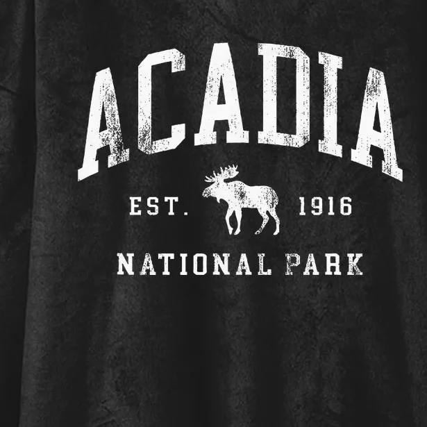 Retro Acadia National Park Maine Est 1916 Hiking Hooded Wearable Blanket