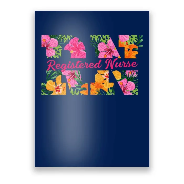 Rn Aloha Nurse Tropical Flowers Summer Hawaii Rn Beach Vibe Poster