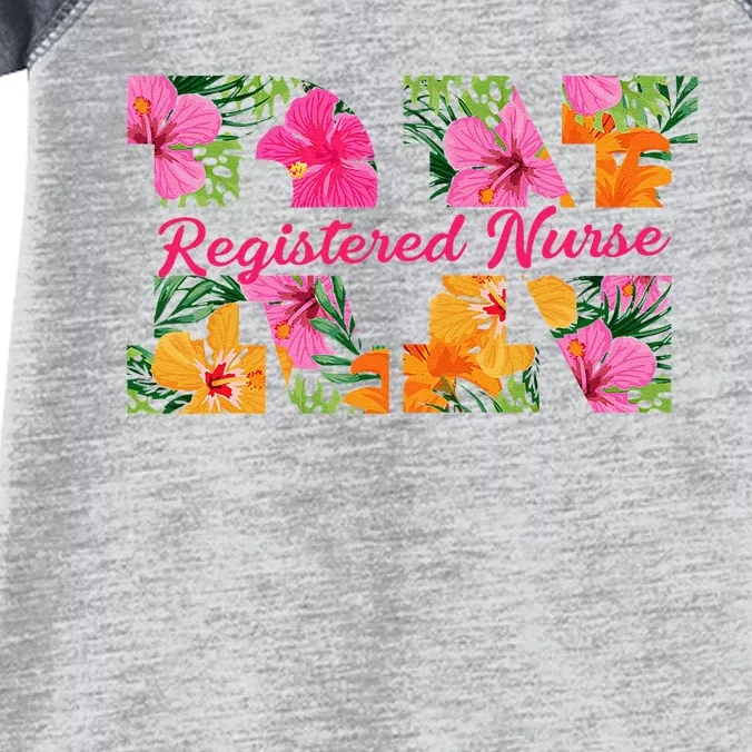 Rn Aloha Nurse Tropical Flowers Summer Hawaii Rn Beach Vibe Infant Baby Jersey Bodysuit