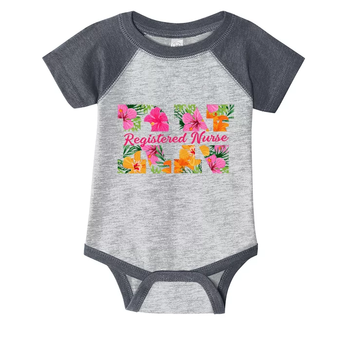 Rn Aloha Nurse Tropical Flowers Summer Hawaii Rn Beach Vibe Infant Baby Jersey Bodysuit