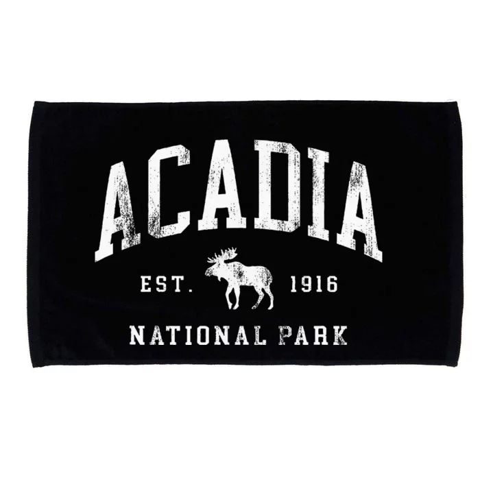 Retro Acadia National Park Maine Est 1916 Hiking Microfiber Hand Towel