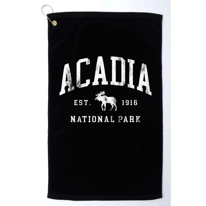 Retro Acadia National Park Maine Est 1916 Platinum Collection Golf Towel