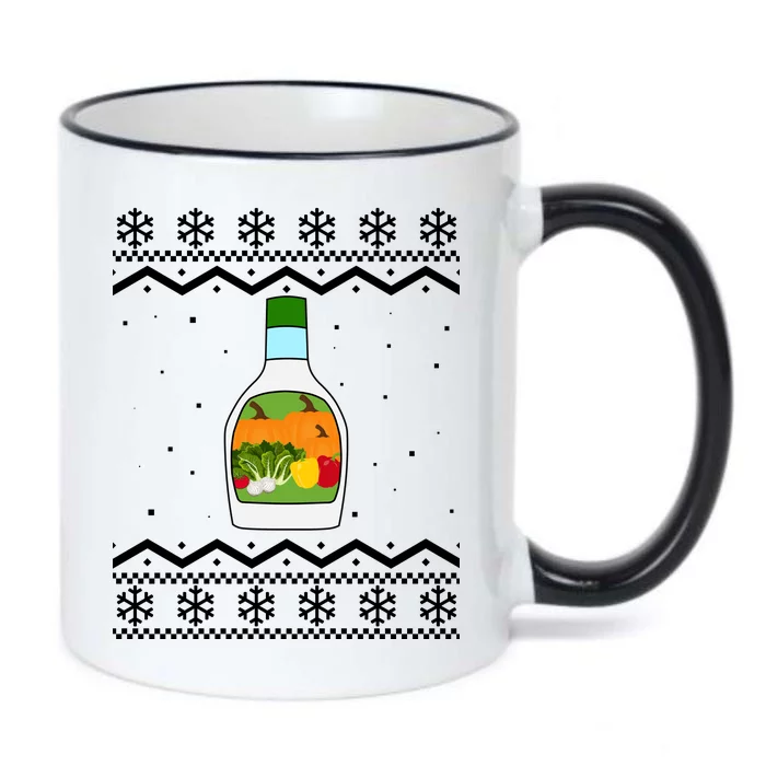 Ranch Bottle Funny Ugly Christmas Black Color Changing Mug