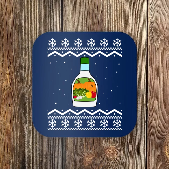 Ranch Bottle Funny Ugly Christmas Coaster