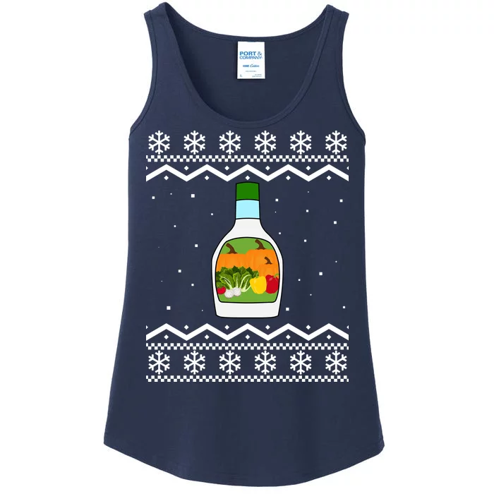 Ranch Bottle Funny Ugly Christmas Ladies Essential Tank