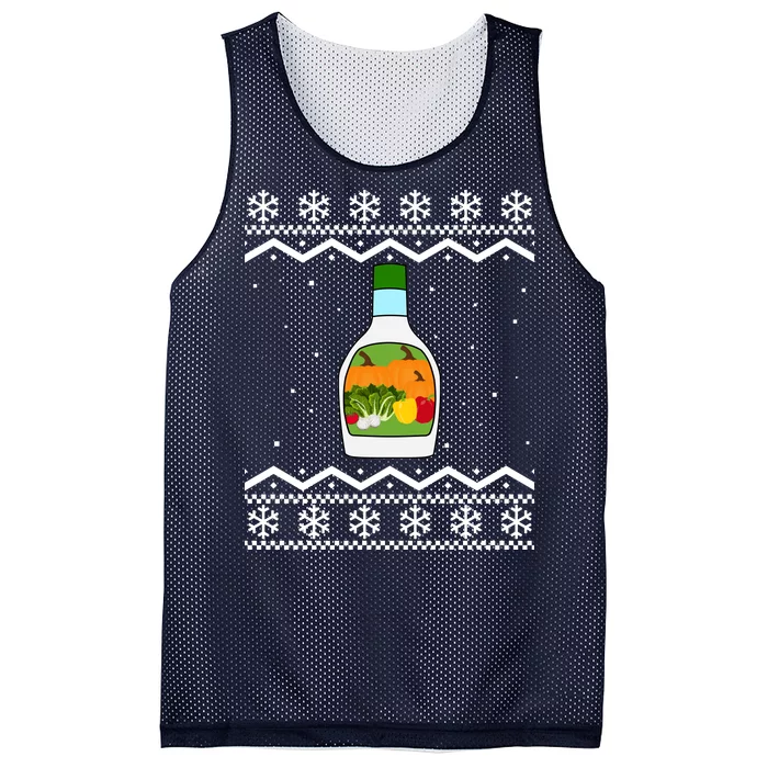 Ranch Bottle Funny Ugly Christmas Mesh Reversible Basketball Jersey Tank