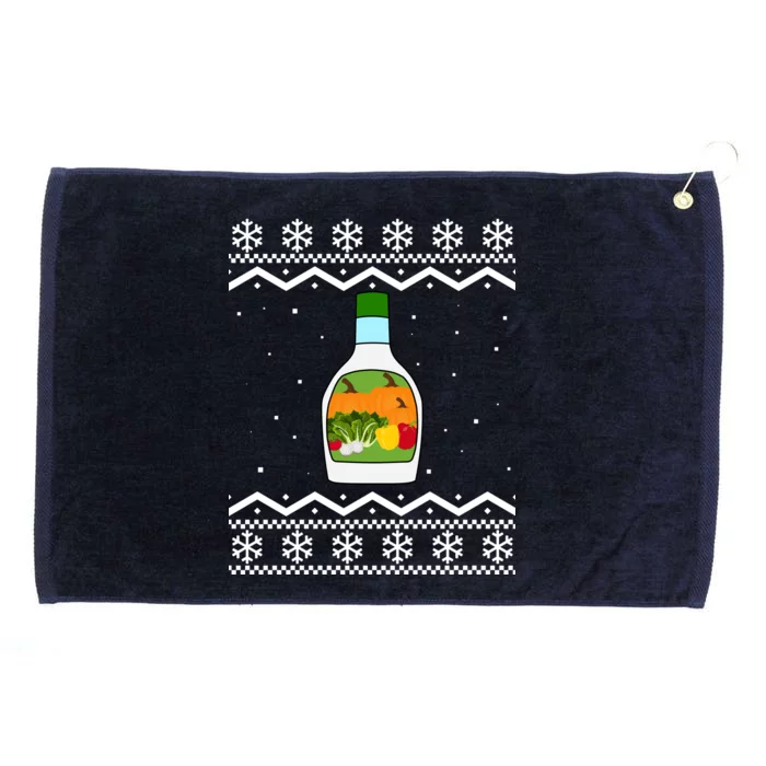 Ranch Bottle Funny Ugly Christmas Grommeted Golf Towel