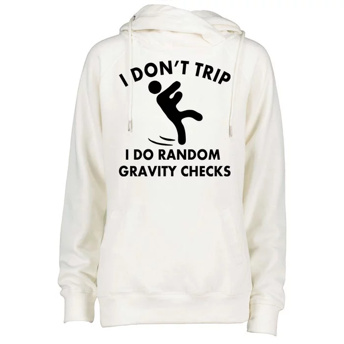 Random Gravity Checks Funny Womens Funnel Neck Pullover Hood