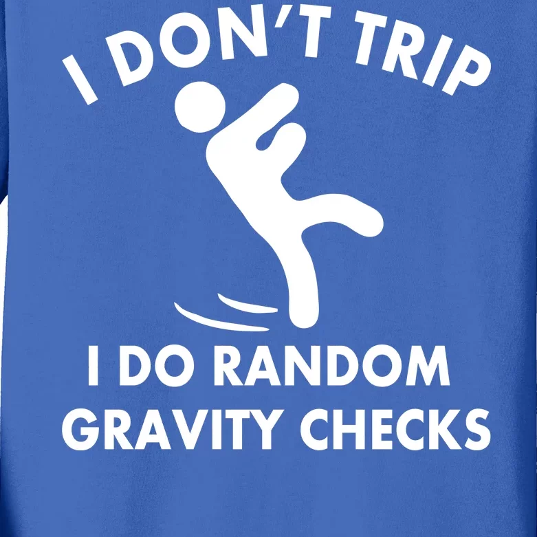 Random Gravity Checks Funny Kids Long Sleeve Shirt