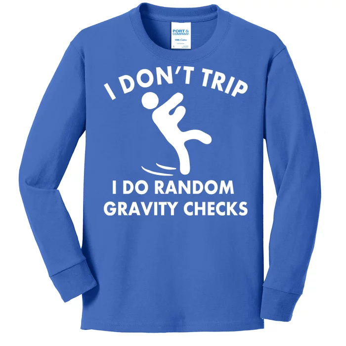 Random Gravity Checks Funny Kids Long Sleeve Shirt