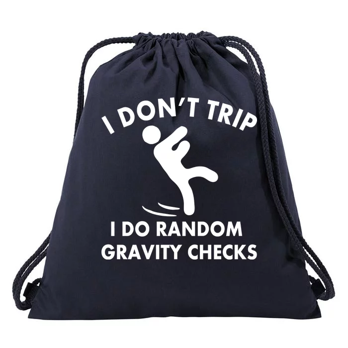 Random Gravity Checks Funny Drawstring Bag