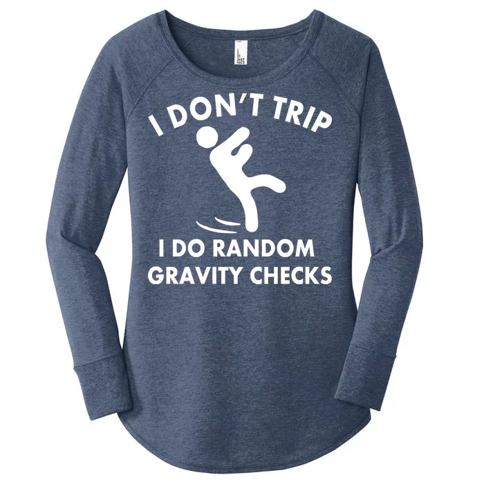 Random Gravity Checks Funny Women's Perfect Tri Tunic Long Sleeve Shirt