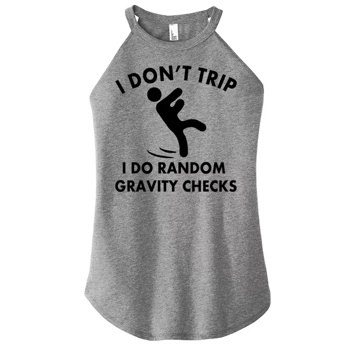 Random Gravity Checks Funny Women’s Perfect Tri Rocker Tank