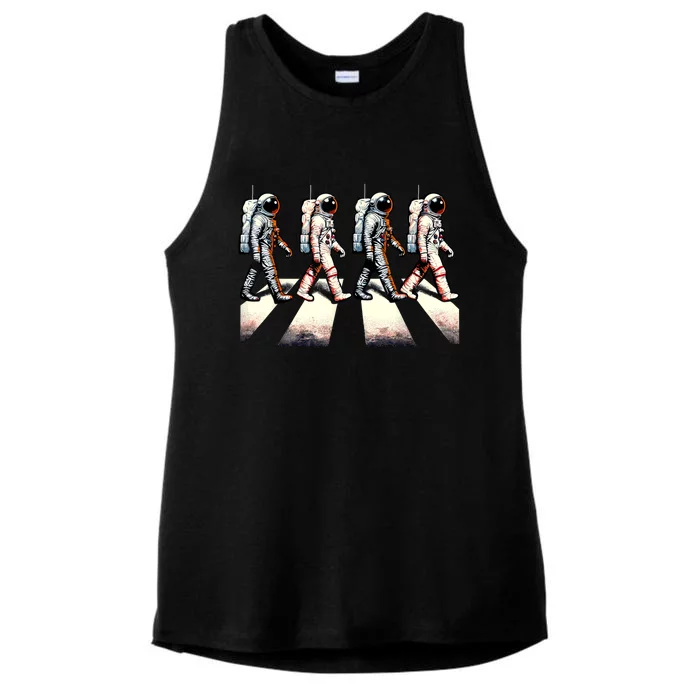 Retro Astronaut Outer Space Gifts Funny Space Ladies Tri-Blend Wicking Tank