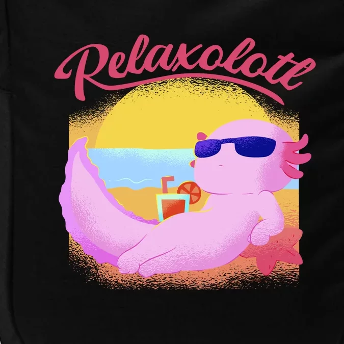 Relaxolotl Axolotl On Vacation Summer Beach Fun In The Sun Impact Tech Backpack