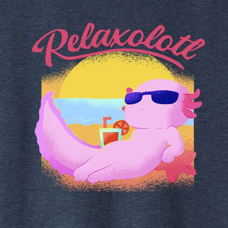 Relaxolotl Axolotl On Vacation Summer Beach Fun In The Sun Women's Crop Top Tee