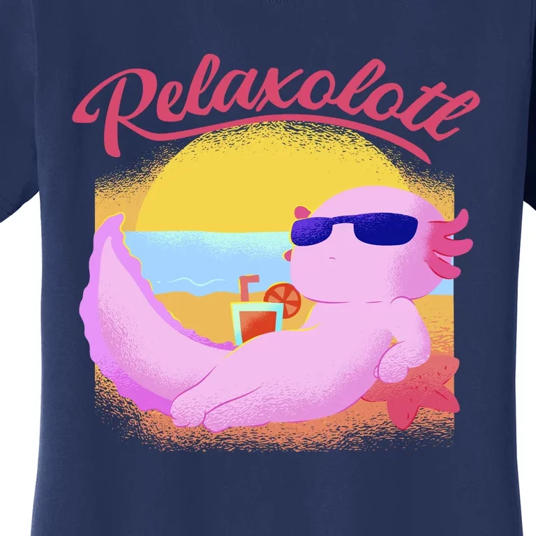 Relaxolotl Axolotl On Vacation Summer Beach Fun In The Sun Women's T-Shirt