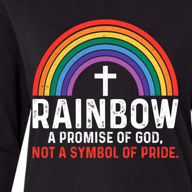 Rainbow A Promise Of God Not A Symbol Of Pride Womens Cotton Relaxed Long Sleeve T-Shirt