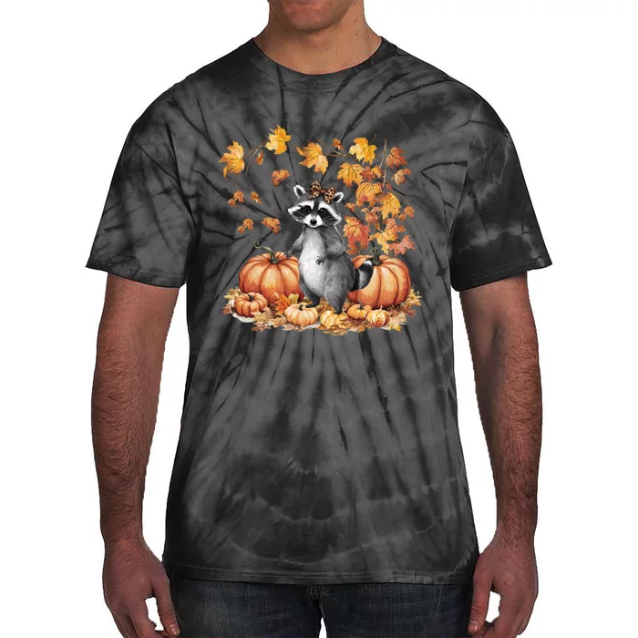 Raccoon And Pumpkin Spice Lovers Tie-Dye T-Shirt