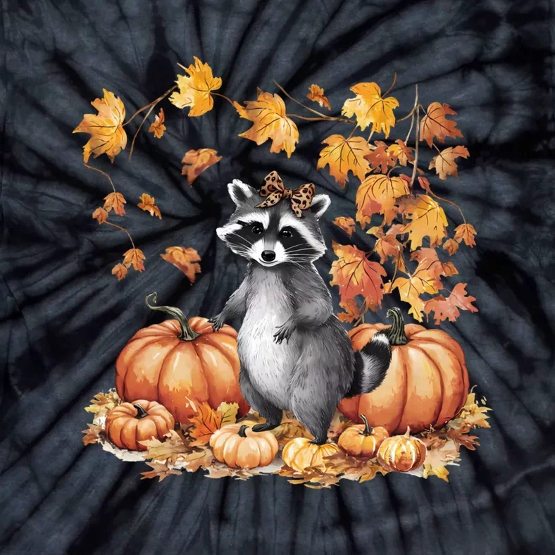 Raccoon And Pumpkin Spice Lovers Tie-Dye T-Shirt