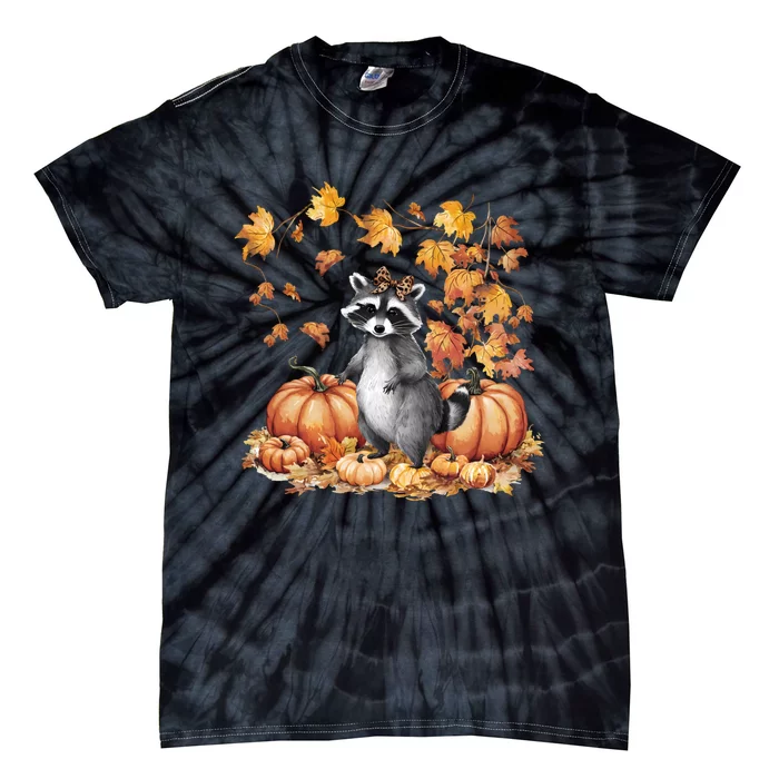 Raccoon And Pumpkin Spice Lovers Tie-Dye T-Shirt