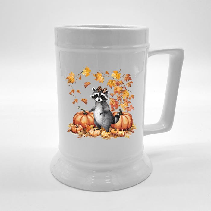 Raccoon And Pumpkin Spice Lovers Front & Back Beer Stein