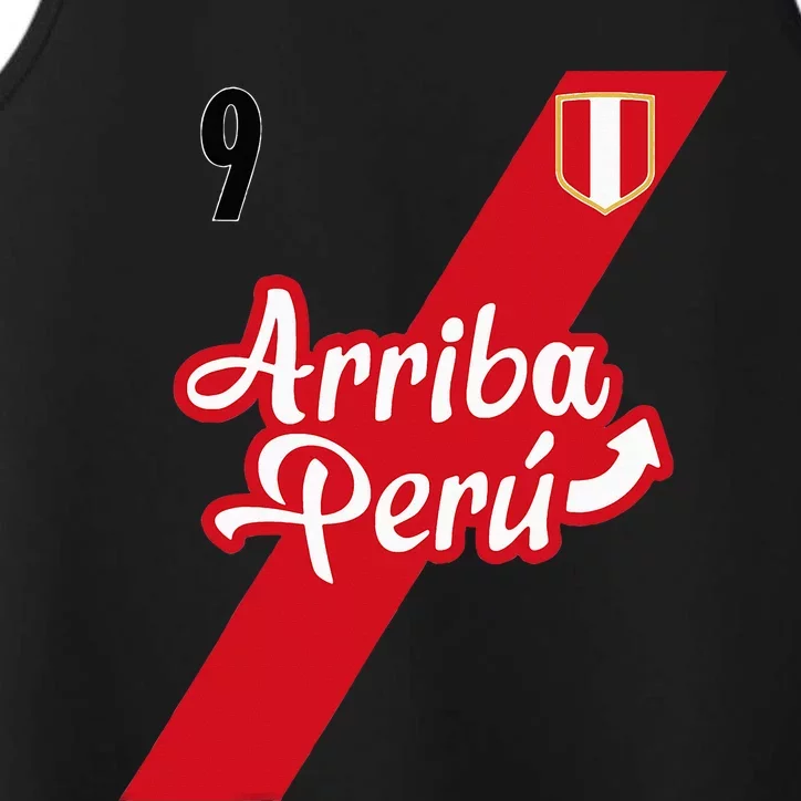 Retro Arriba Peru Soccer Jersey 9 Peruvian Futbol Performance Tank