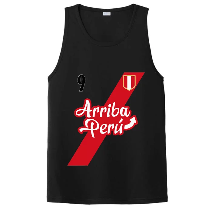 Retro Arriba Peru Soccer Jersey 9 Peruvian Futbol Performance Tank